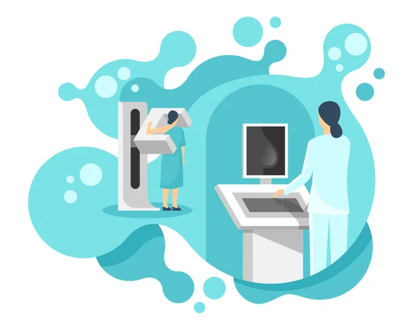 Mammographie - diagnostic et dépistage mammaires — Image vectorielle