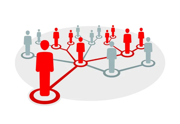 Red social - personas conectadas entre sí — Vector de stock