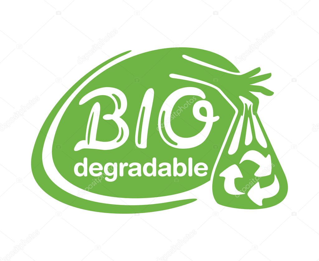 Biodegradable eco plastic emblem