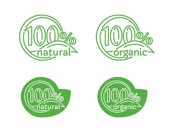 100 carimbo natural e 100 carimbo orgânico para marcação — Vetor de Stock