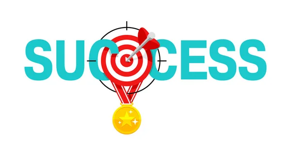 Success concept - business strategy and targeting — Stock Vector