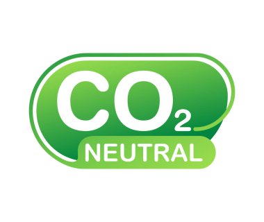 CO2 nötr işareti - çevre dostu izole amblem 