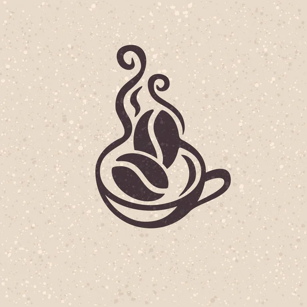 Bebida de café o logo coffeeshop en estilo abstracto — Archivo Imágenes Vectoriales