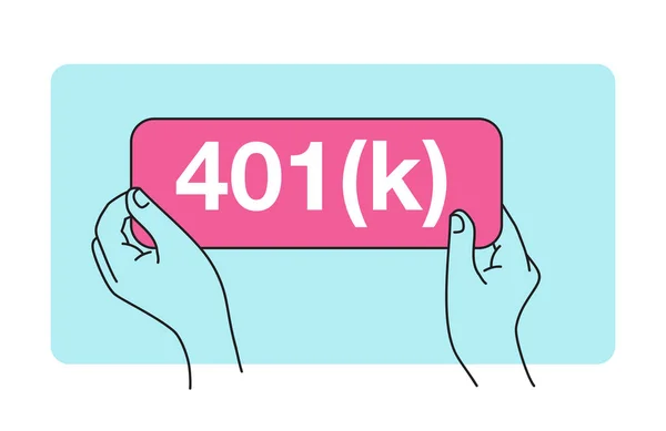 401 (k) emeklilik planı - pankart tutan eller — Stok Vektör