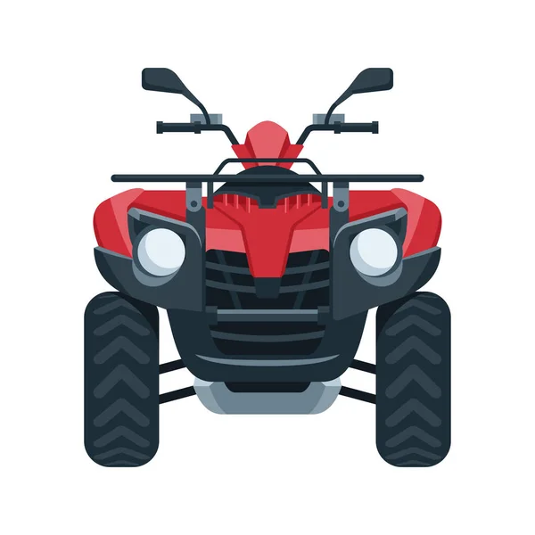 Quad bike (four wheel) vector in front view — Stock Vector