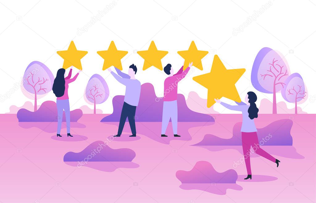 5 stars rating positive feedback satisfaction