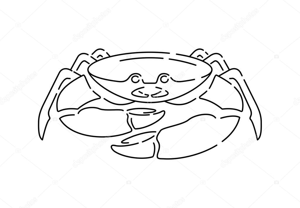 Crab outline picture for logo, sign or emblem