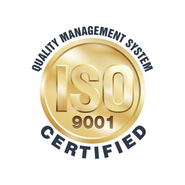 ISO 9001 onaylı altın amblemi