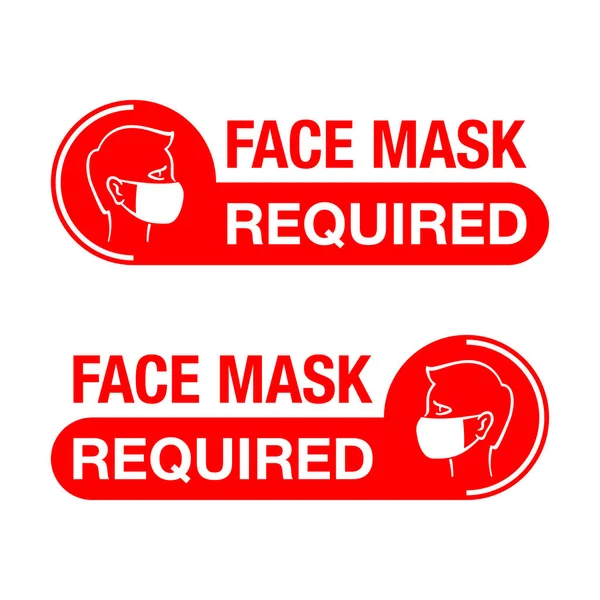 Máscara adhesiva de prevención de advertencia roja requerida — Archivo Imágenes Vectoriales