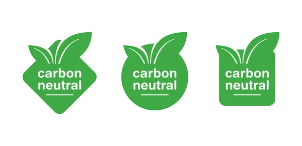 Carbon neutral stamp set - square, rhombic, circle — Stock Vector