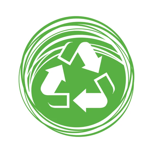 Icono de reciclaje - cero residuos o biodegradable — Vector de stock