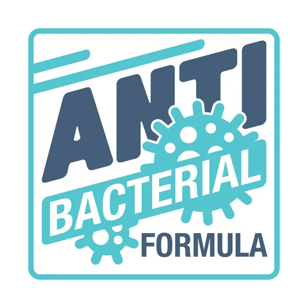 Layout de adesivo de fórmula antibacteriana —  Vetores de Stock