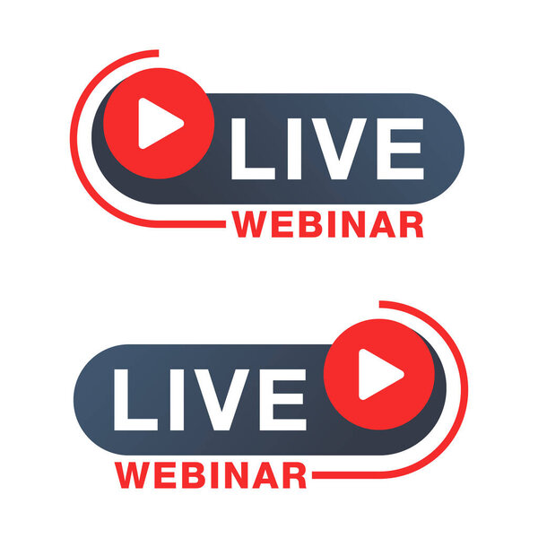 Live webinar button - frame with Play button