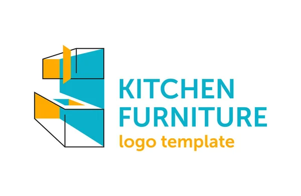 Aangepaste keuken meubilair logo template — Stockvector