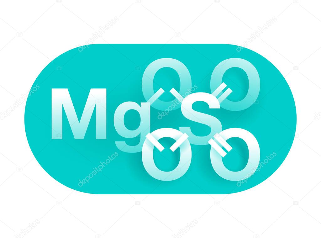 Magnesium sulfate MgSO4 creative formula emblem