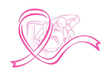 Breast cancer awareness month pink ribbon clipart