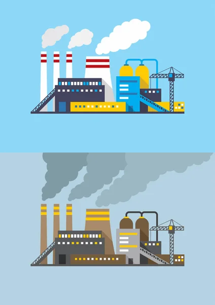 환경 오염과 무해 한 산업 — 스톡 벡터