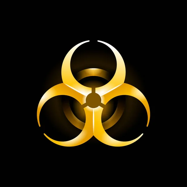 Biohazard sign in 3D and on dark background — Stock Vector