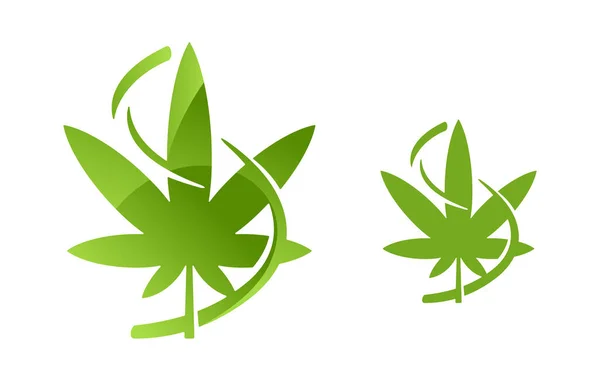 Икона конопли - лист марихуаны с волнистой формой — стоковый вектор