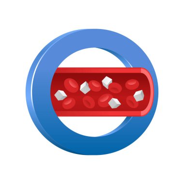 Diyabet ikonu - kan damarı ve şeker hastalığı sembolü