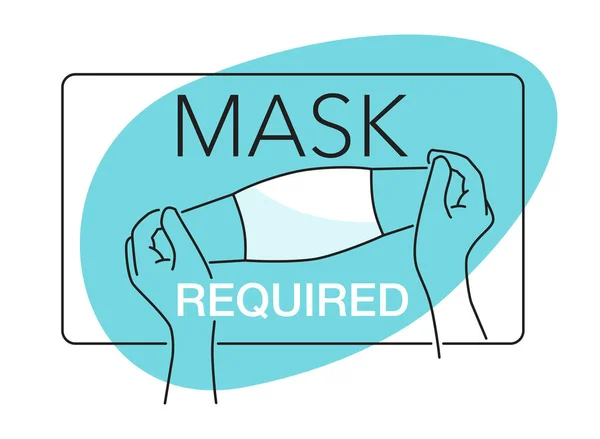 Masque facial requis attention info board — Image vectorielle