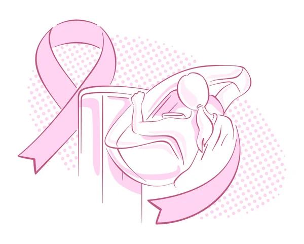 유방암 인식 포스터 — 스톡 벡터