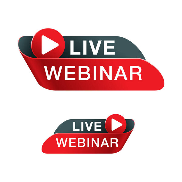 Live webinar - frame with Play button and text