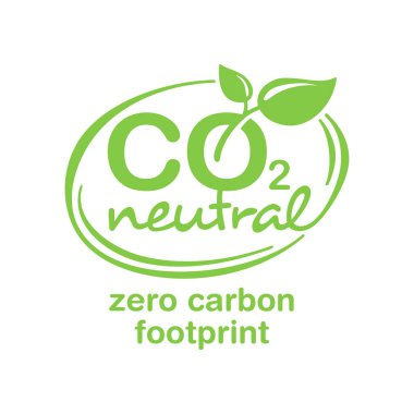 CO2 nötr damgası - karbon emisyonları serbest işareti