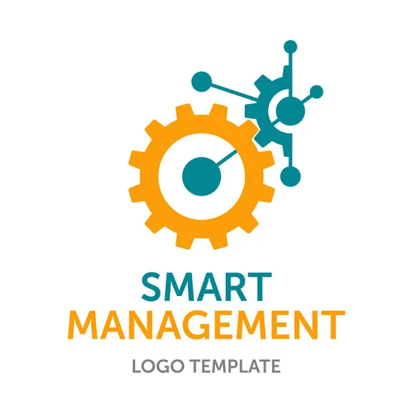 स्मार्ट प्रबंधन लोगो टेम्पलेट गियर और लाइनें — स्टॉक वेक्टर