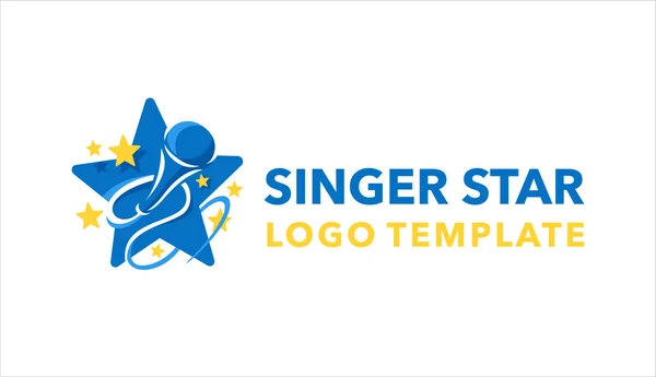 Singer karaoke teer logo template — Stockvector