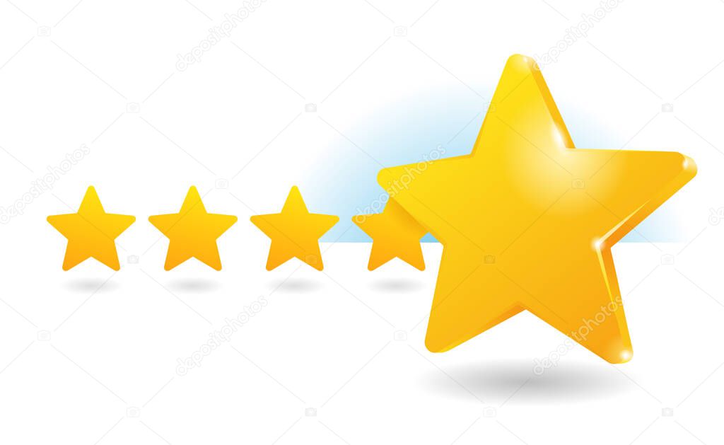 Rating stars in creative 3D decoration - motivation for positive feedback