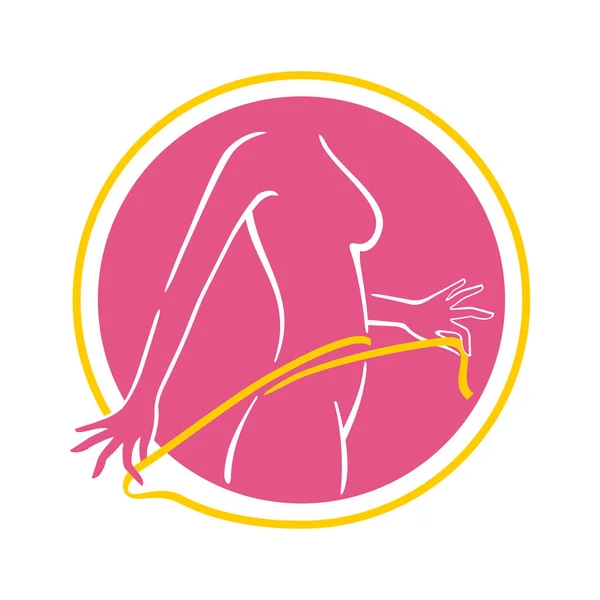 Logo de perte de poids sous forme de femme abstraite — Image vectorielle