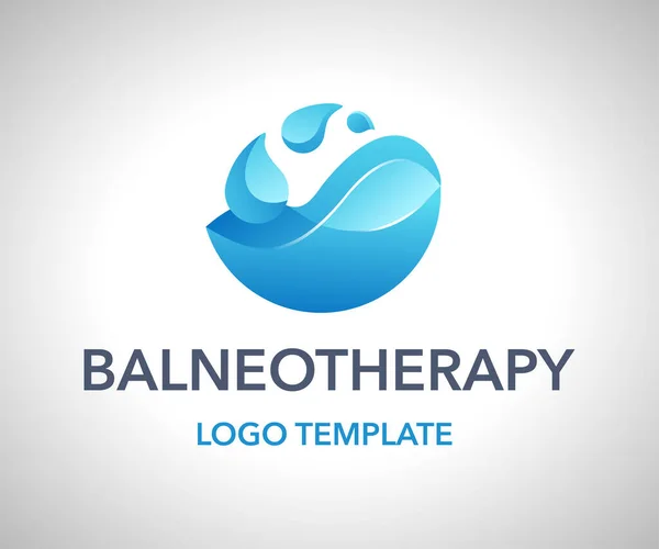 Balneotherapie logo methode van alternatieve geneeskunde — Stockvector