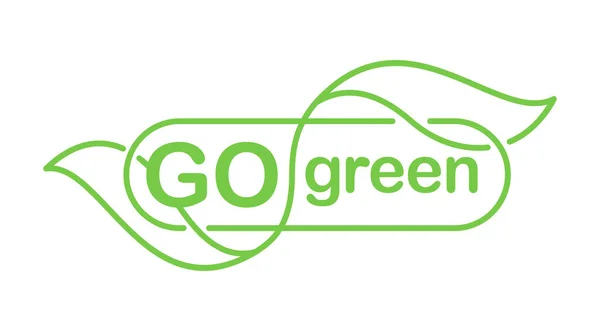 Go slogan vert en ligne mince — Image vectorielle