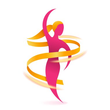 Kilo kaybı logosu kavramı şişman ve zayıf kadın şekli