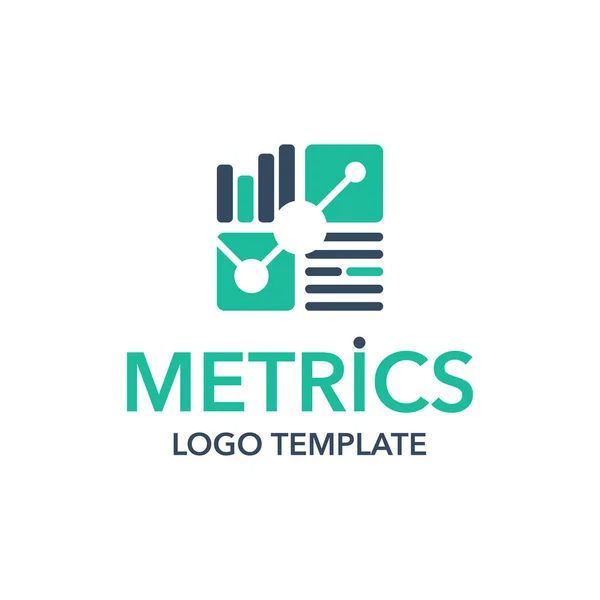 Template voor het metrieke logo - bedrijfsgegevens — Stockvector