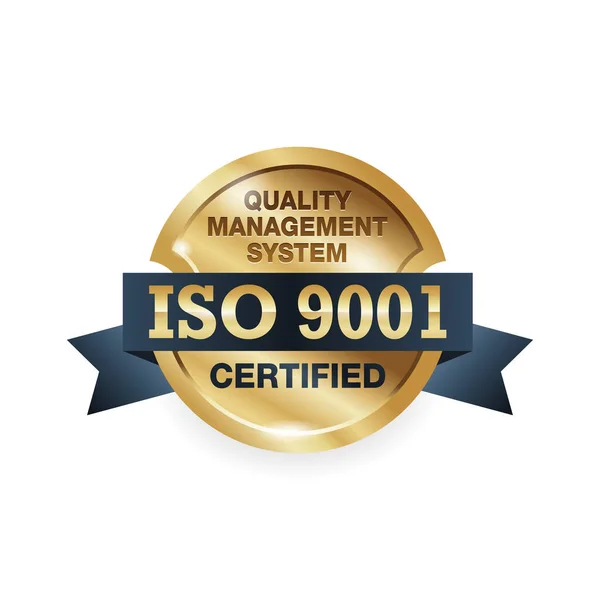 ISO 9001 conformidad con el sello de normas — Vector de stock