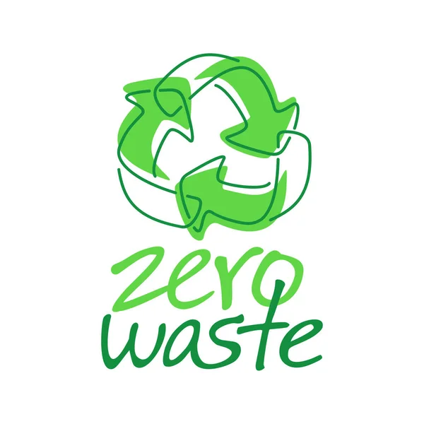 Zero waste icon - herbruikbare technologie — Stockvector