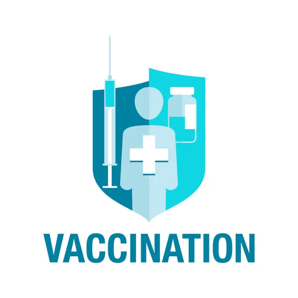 Вакцинація - час вакцинувати емблему — стоковий вектор