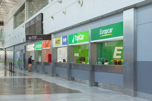 Tenerife Sur Aeropuerto Internacional Islas Canarias España 2018 Mostrador Oficinas — Foto de Stock