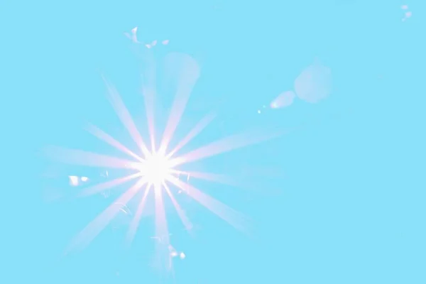 Minimalistic Lens Flare Light Blue Background — Stock Photo, Image