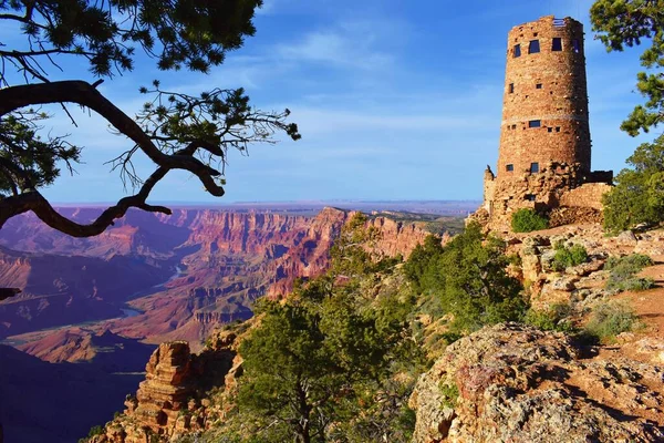 Grand Canyon Spring Landscape Desert View Tower — Stock Photo, Image