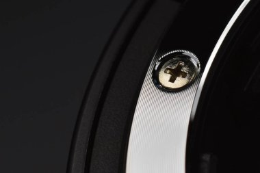 Çapraz vida makro fotoğraf, lüks tasarım, metalik element