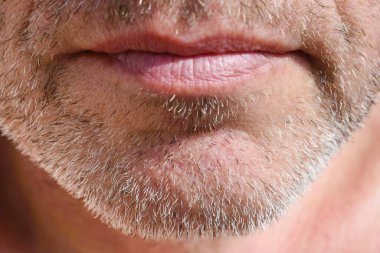 Yakından sakallı bir adam yüzü