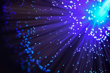 Soyut mavi bulanık ışık, optik fiber
