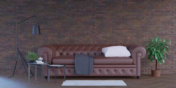 ソファー 食器とも呼ばれるソファは ベンチの形をした2 3人用の家具です — ストック写真