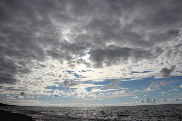 The sky in the storm clouds above the sea. Baltic Sea