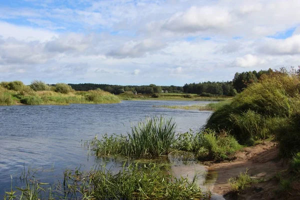 View Shore River Bed Sunny September Day — Stock Photo, Image