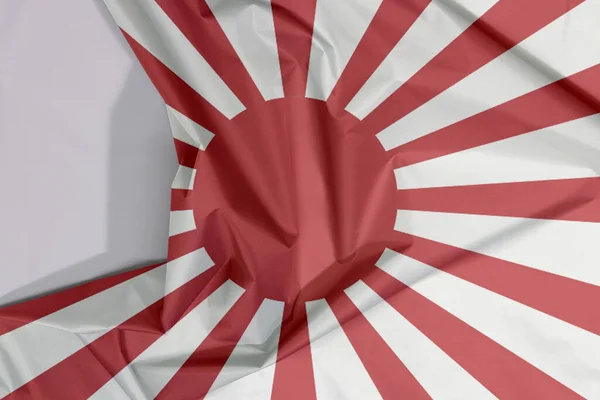 Szöveti Háborús Zászló Császári Japán Hadsereg Palacsinta Gyűrődés Fehér Hely — Stock Fotó