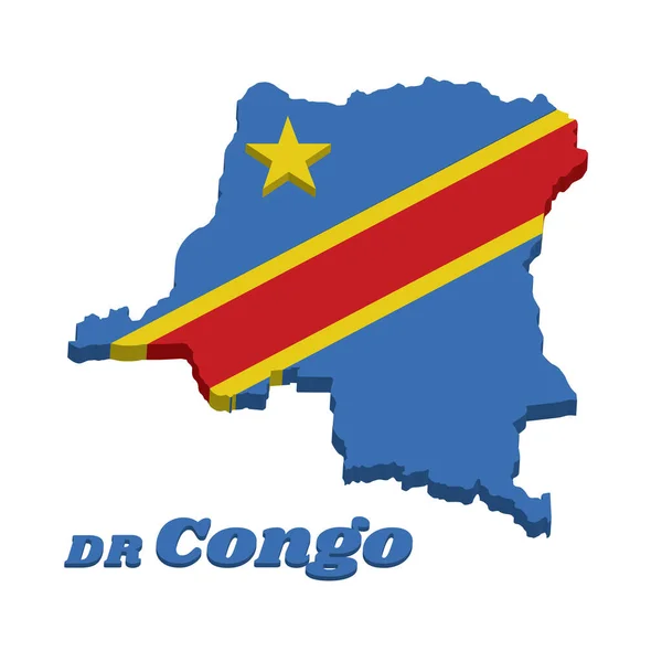 Mapa Contorno Bandeira Congo Bandeira Azul Céu Adornada Com Uma —  Vetores de Stock